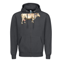 Smoke charolais cattle Zipper Hoodie - LillyAllenDesigns
