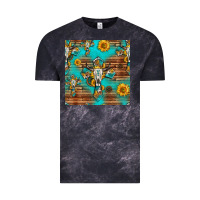 Cloud Black bull skull cross seamless pattern Vintage Tee - HRA Design Shop