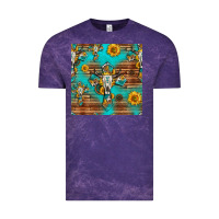 Cloud Purple bull skull cross seamless pattern Vintage Tee - HRA Design Shop