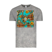 Cloud Rock bull skull cross seamless pattern Vintage Tee - HRA Design Shop