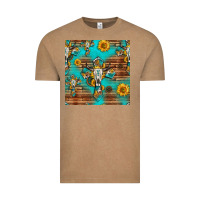 Vintage Coffee bull skull cross seamless pattern Vintage Tee - HRA Design Shop