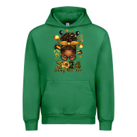 Emerald 2024 happy new year  afro messy bun Urban Hoodie - texasbilliewilder