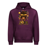Mauve Wine 2024 happy new year  afro messy bun Urban Hoodie - texasbilliewilder