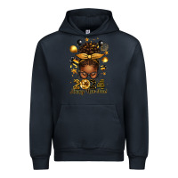 Navy 2024 happy new year  afro messy bun Urban Hoodie - texasbilliewilder