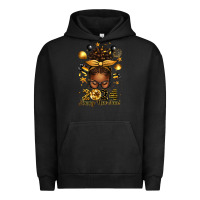 Pigment Black 2024 happy new year  afro messy bun Urban Hoodie - texasbilliewilder