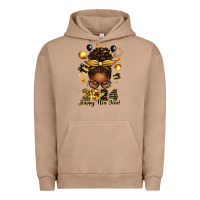 Pigment Burro 2024 happy new year  afro messy bun Urban Hoodie - texasbilliewilder