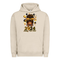 Pigment French Oak 2024 happy new year  afro messy bun Urban Hoodie - texasbilliewilder
