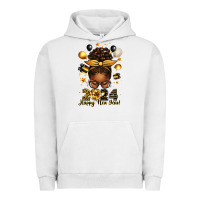 Pigment Lunar Rock 2024 happy new year  afro messy bun Urban Hoodie - texasbilliewilder