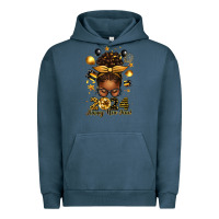 Pigment Midnight Navy 2024 happy new year  afro messy bun Urban Hoodie - texasbilliewilder