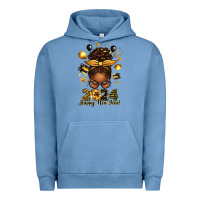 Pigment Pebble Blue 2024 happy new year  afro messy bun Urban Hoodie - texasbilliewilder
