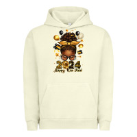 Pigment Pistachio 2024 happy new year  afro messy bun Urban Hoodie - texasbilliewilder