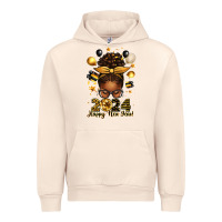 Sandshell 2024 happy new year  afro messy bun Urban Hoodie - texasbilliewilder