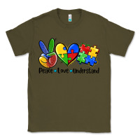Army Green peace love  cure Classic Tee - AdoDesignShop