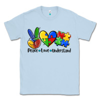 Dusty Blue peace love  cure Classic Tee - AdoDesignShop