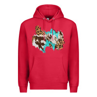 Cardinal cowhide leopard turquoise patch Premium Hoodie - AdoDesignShop