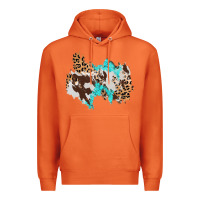 Carrot cowhide leopard turquoise patch Premium Hoodie - AdoDesignShop