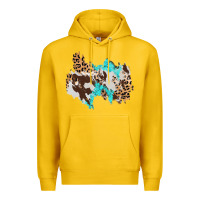 Lemon cowhide leopard turquoise patch Premium Hoodie - AdoDesignShop