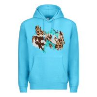 Ocean Blue cowhide leopard turquoise patch Premium Hoodie - AdoDesignShop