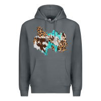 Rock cowhide leopard turquoise patch Premium Hoodie - AdoDesignShop