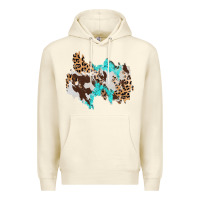 Sandshell cowhide leopard turquoise patch Premium Hoodie - AdoDesignShop