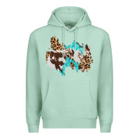Seafoam cowhide leopard turquoise patch Premium Hoodie - AdoDesignShop