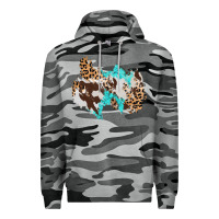 Slate Camo cowhide leopard turquoise patch Premium Hoodie - AdoDesignShop