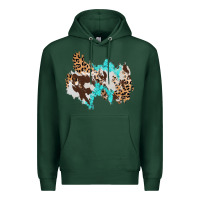 Sports Green cowhide leopard turquoise patch Premium Hoodie - AdoDesignShop