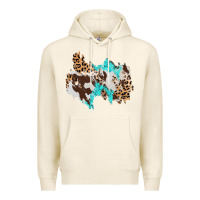 Tofu cowhide leopard turquoise patch Premium Hoodie - AdoDesignShop