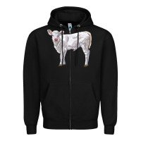 Black charolais calf Zipper Hoodie - LillyAllenDesigns