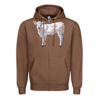 Chestnut charolais calf Zipper Hoodie - LillyAllenDesigns