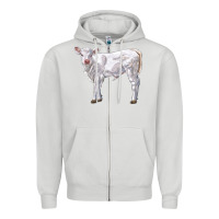 Dove Grey charolais calf Zipper Hoodie - LillyAllenDesigns