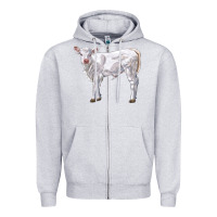 Heather Grey charolais calf Zipper Hoodie - LillyAllenDesigns