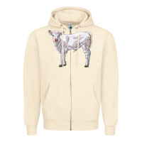 Sandshell charolais calf Zipper Hoodie - LillyAllenDesigns