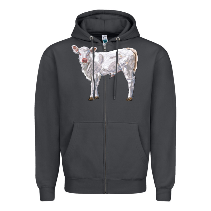 Charolais Calf Zipper Hoodie by LillyAllenDesigns | Teevron
