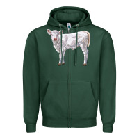 Sports Green charolais calf Zipper Hoodie - LillyAllenDesigns