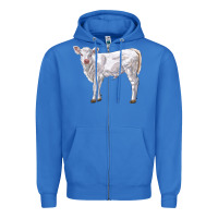True Royal charolais calf Zipper Hoodie - LillyAllenDesigns