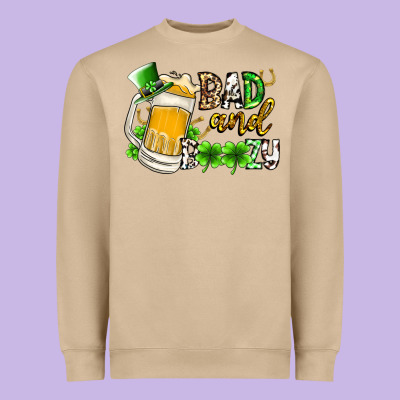 Bad And Boozy Heavyweight Sweatshirt Designed By Racoondesign