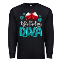 Black birthday diva turquoise Premium Sweatshirt - MaliasSmallBusiness