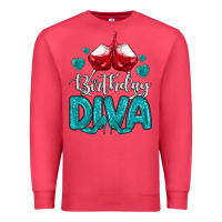 Cardinal birthday diva turquoise Premium Sweatshirt - MaliasSmallBusiness
