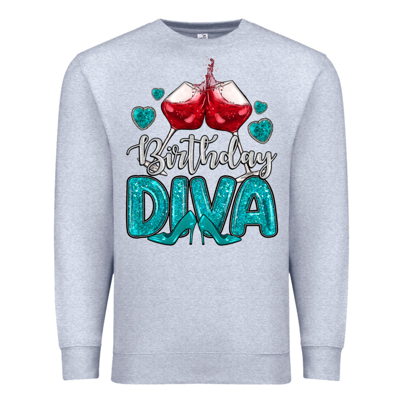 Birthday Diva Turquoise Premium Sweatshirt by MaliasSmallBusiness | Teevron