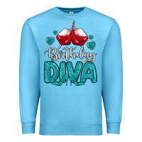 Ocean Blue birthday diva turquoise Premium Sweatshirt - MaliasSmallBusiness
