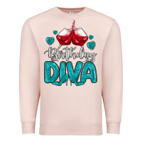 Pale Pink birthday diva turquoise Premium Sweatshirt - MaliasSmallBusiness