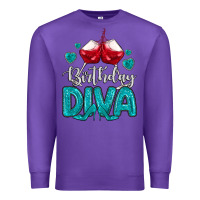 Purple birthday diva turquoise Premium Sweatshirt - MaliasSmallBusiness