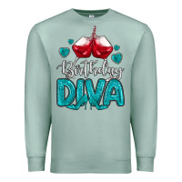 Seafoam birthday diva turquoise Premium Sweatshirt - MaliasSmallBusiness