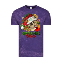 Cloud Purple Christmas Vibes Human Skull Vintage Tee - FaDigitalArtStudio