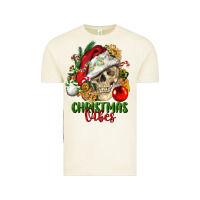 Vintage Arctic Christmas Vibes Human Skull Vintage Tee - FaDigitalArtStudio