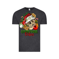 Vintage Black Christmas Vibes Human Skull Vintage Tee - FaDigitalArtStudio