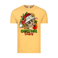 Vintage Mustard Christmas Vibes Human Skull Vintage Tee - FaDigitalArtStudio