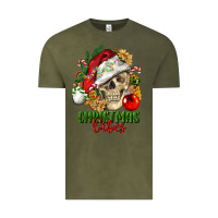 Vintage Olive Christmas Vibes Human Skull Vintage Tee - FaDigitalArtStudio