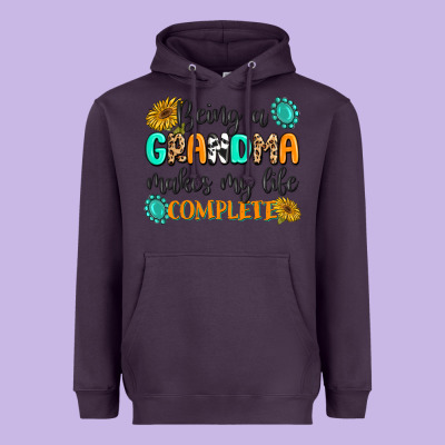 Being A Grandma Makes My Life Complete Heavyweight Hoodie Designed By Maliassmallbusiness